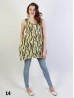 Branch Print Fashion Tops W/ Coconut Buttons